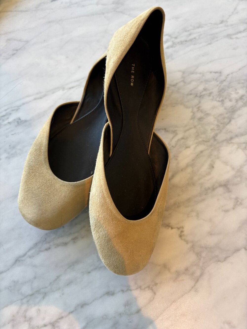 The Row Suede Ballet Flats